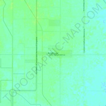 Mapa topográfico Anáhuac, altitude, relevo