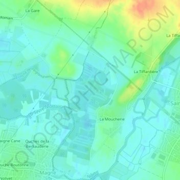 Mapa topográfico Prairie de Saint-Rémis, altitude, relevo