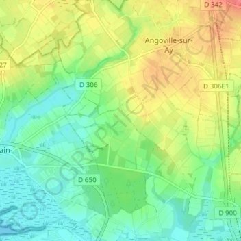 Mapa topográfico Cartot, altitude, relevo