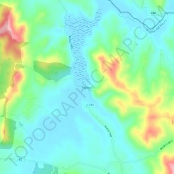Mapa topográfico Pajonal, altitude, relevo