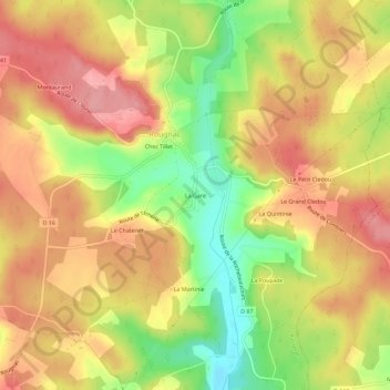 Mapa topográfico La Garew, altitude, relevo