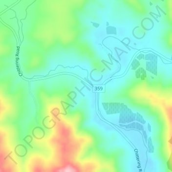 Mapa topográfico Lower Chittering, altitude, relevo