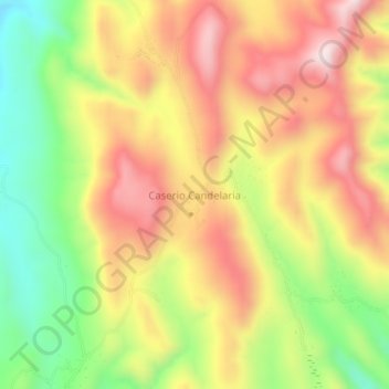 Mapa topográfico Caserio Candelaria, altitude, relevo