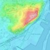 Mapa topográfico Mirador del Migdia, altitude, relevo