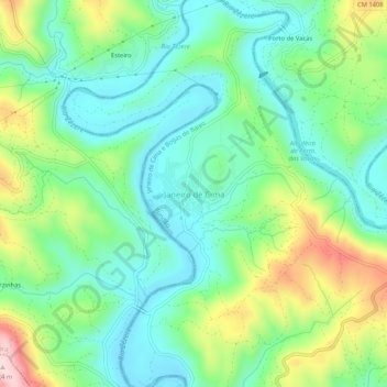 Mapa topográfico Janeiro de Cima, altitude, relevo