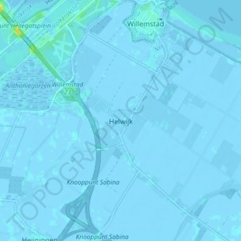 Mapa topográfico Helwijk, altitude, relevo