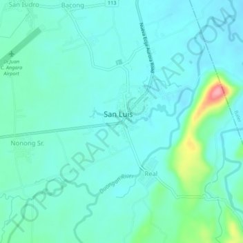Mapa topográfico Barangay 4, altitude, relevo