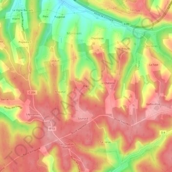 Mapa topográfico Pratz, altitude, relevo
