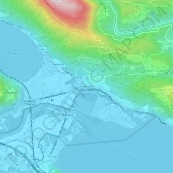 Mapa topográfico Fondotoce, altitude, relevo