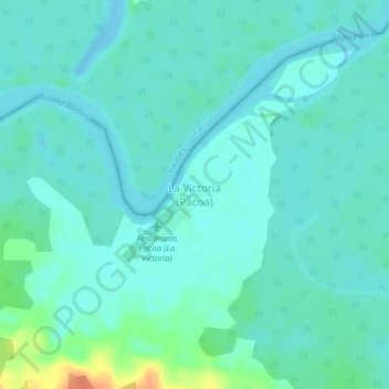 Mapa topográfico La Victoria (Pacoa), altitude, relevo