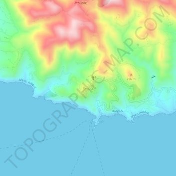 Mapa topográfico Hora, altitude, relevo
