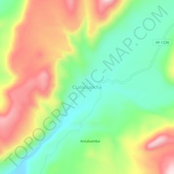 Mapa topográfico Ccalaccapcha, altitude, relevo