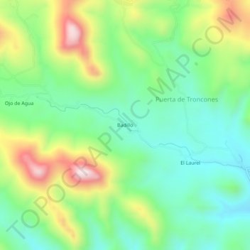 Mapa topográfico Badillo, altitude, relevo