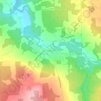 Mapa topográfico Sawyerville, altitude, relevo