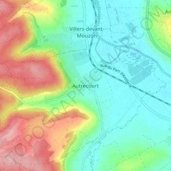 Mapa topográfico Autrecourt, altitude, relevo
