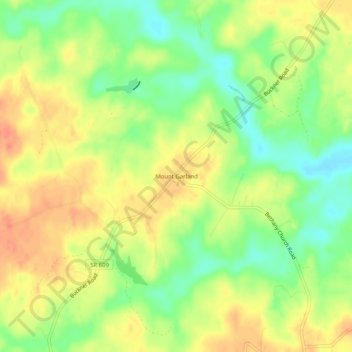 Mapa topográfico Mount Garland, altitude, relevo