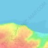 Mapa topográfico Cap Manvieux, altitude, relevo