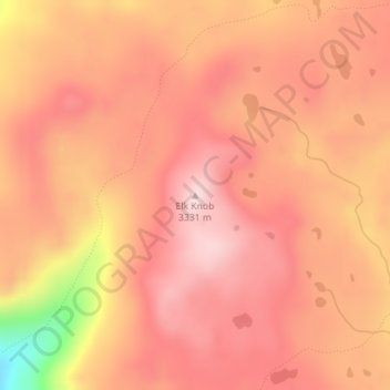 Mapa topográfico Elk Knob, altitude, relevo