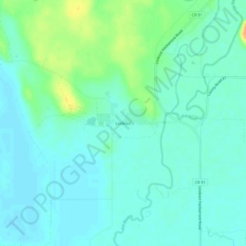 Mapa topográfico Lookout, altitude, relevo