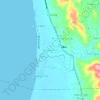Mapa topográfico Las-ud, altitude, relevo