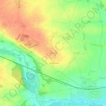 Mapa topográfico La Touche, altitude, relevo