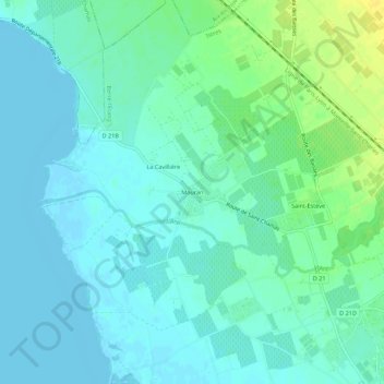 Mapa topográfico Mauran, altitude, relevo