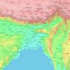 Mapa topográfico Bangladesh, altitude, relevo