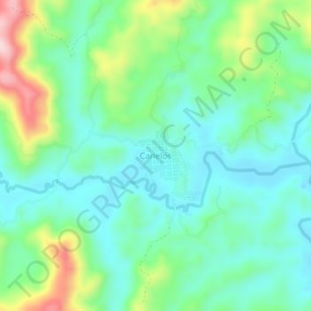 Mapa topográfico Canelos, altitude, relevo