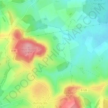 Mapa topográfico Dusseau, altitude, relevo