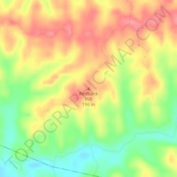 Mapa topográfico Redbank Hill, altitude, relevo