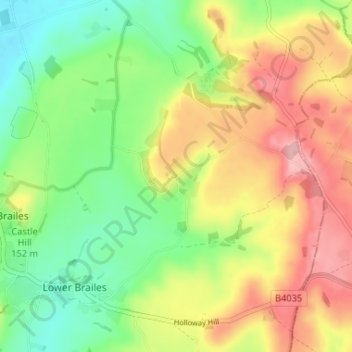 Mapa topográfico Winderton, altitude, relevo
