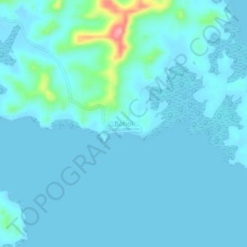 Mapa topográfico Bohol, altitude, relevo