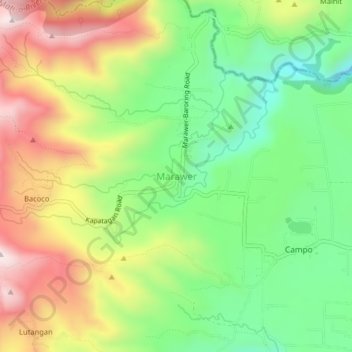 Mapa topográfico Marawer, altitude, relevo
