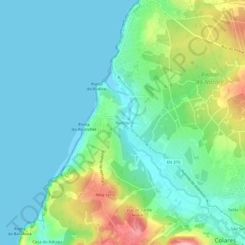 Mapa topográfico Rodízio, altitude, relevo