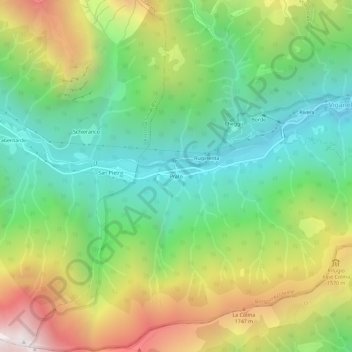 Mapa topográfico Prato, altitude, relevo