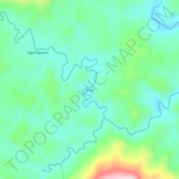 Mapa topográfico Gusa, altitude, relevo