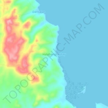 Mapa topográfico Halabangbaybay, altitude, relevo