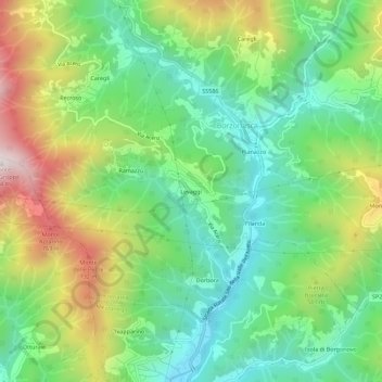 Mapa topográfico Levaggi, altitude, relevo