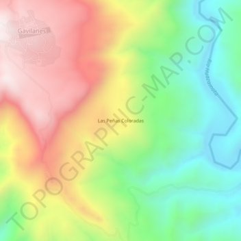 Mapa topográfico Las Peñas Coloradas, altitude, relevo