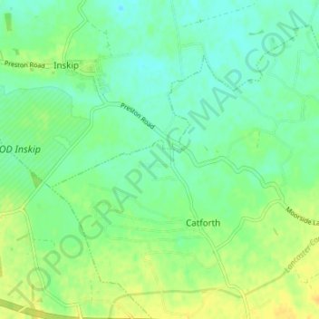 Mapa topográfico Woodsfold, altitude, relevo
