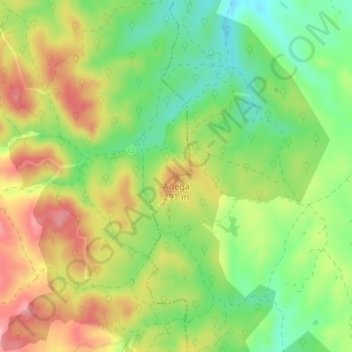 Mapa topográfico Adega, altitude, relevo