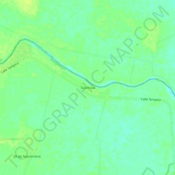 Mapa topográfico Tanchipa, altitude, relevo