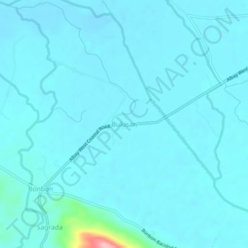 Mapa topográfico Bulusan, altitude, relevo