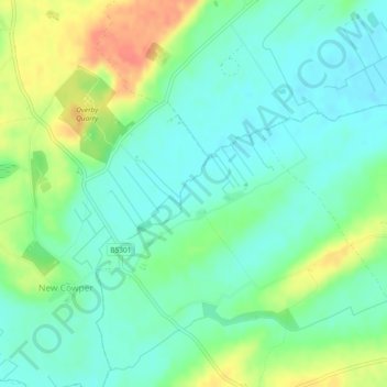 Mapa topográfico Mealrigg, altitude, relevo