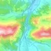 Mapa topográfico Las Caldas de Besaya, altitude, relevo