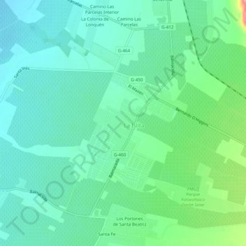 Mapa topográfico La Islita, altitude, relevo