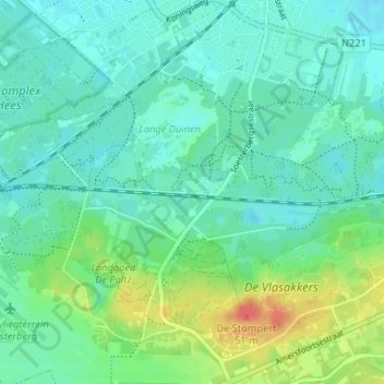 Mapa topográfico Soestduinen, altitude, relevo