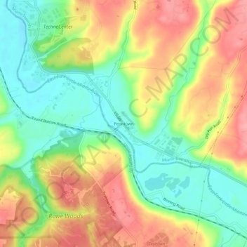 Mapa topográfico Perintown, altitude, relevo