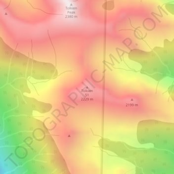 Mapa topográfico Tolkien S1, altitude, relevo