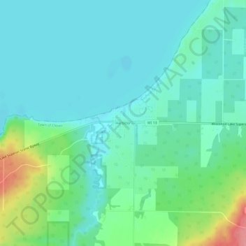 Mapa topográfico Herbster, altitude, relevo